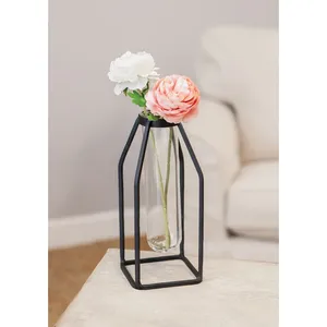 Haute qualité personnalisé moderne métal verre Vase élégant Art déco pour dessus de table décor dernier Arrangement de fleurs prix de gros - Product Image 6