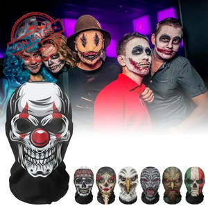 Máscara de media cara de terror para Halloween, accesorios adhesivos para fiestas en látex y plástico para disfraces - Product Image 2