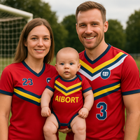 Ensembles de football personnalisés pour bébés, tendance, légers, en tissu frais, impression personnalisée, pour l'été et l'automne, séchage rapide