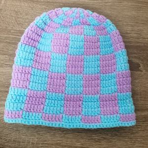 EFANBEANIE Custom Crochet Beanie <b>Hat</b> Women Hand Knit Cotton Yarn Linen Trendy Checkered European-American Style Daily Party - Product Image 3