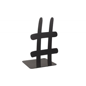 Sujetalibros HASHTAG, 110x110x180mm, Negro - Product Image 1