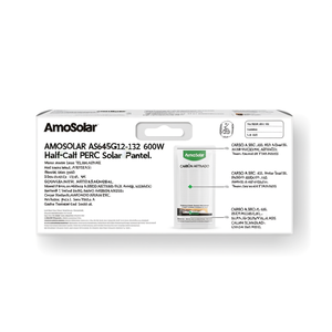 Panel Solar Monocristalino de Doble Vidrio y Media Celda PERC AmoSolar AS645G12-132 de 600W - Product Image 2