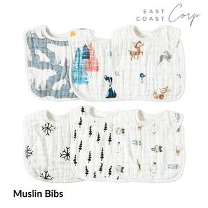 ผ้ากันเปื้อนผ้าฝ้ายเนื้อมัสลินทุกเพศผ้ากันเปื้อนสำหรับเด็กทารกลายหมีขั้วโลกเกล็ดหิมะปรับได้6ชั้นดูดซับน้ำได้ดี - Product Image 3