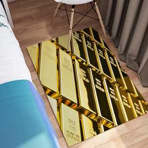 Alfombras Golden Bars, Alfombra para la Cueva del Hombre, Alfombras Doradas, Alfombra Moderna, Alfombra de Oficina, Alfombra de Terciopelo - Product Image 4