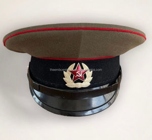 Casquettes d'officier uniformes personnalisées avec visière brodée dorée Casquettes d'officier personnalisées du Pakistan - Product Image 6