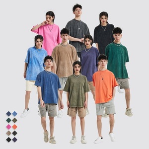 Logo personnalisé T-shirt homme 100% coton épais et surdimensionné T-shirt Boxy uni à épaules tombantes T-shirts Boxy uni T-shirt Boxy vierge - Product Image 1