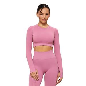 Camiseta Deportiva de Manga Larga para Mujer, Personalizada, 100% Poliéster, Gruesa, 250 g/m², Corte Ajustado, de Alta Calidad, para Gimnasio - Product Image 1