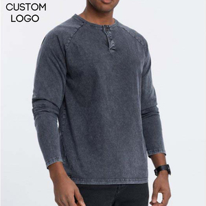 T-shirt décontracté surdimensionné pour homme, délavé à l'acide, 260 grammes, en gros, manches longues, délavé à l'acide, à vendre, fournisseur pakistanais personnalisé - Product Image 1