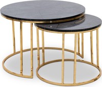 Accus — Table de chevet en acier inoxydable poli noir, Design dernier cri, Table de thé en marbre noir, personnalisé pour la chambre à coucher
