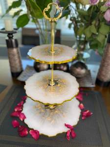 VITRINE CONNEXES AFFICHAGE FAIT À LA MAIN DIY 3 Niveaux Forme Ronde Plateau De Fruits Époxy Moule Plateau De Thé Table Moule En Silicone pour Arts En Résine - Product Image 2