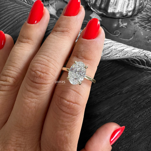 Anillo de compromiso de diamante cultivado en laboratorio de 1,50 quilates de corte ovalado elegante para mujer, joyería fina de boda, regalo nupcial, declaración de diseñador - Product Image 5