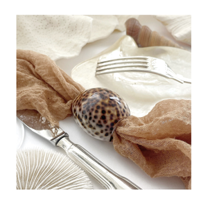 Anneaux de serviette en coquillage de luxe pour la décoration de table de décoration de fête de mariage thème de Style côtier - Product Image 1