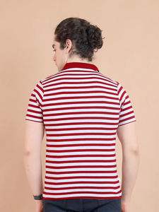 Demi manches rouges à la mode et confortables pour T-shirt à col polo 100% coton-Vêtements décontractés de qualité supérieure pour toutes les occasions - Product Image 6