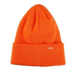 Gorro con puños y logotipo personalizado Unisex 2024, gorro de invierno de punto de alta tendencia, gorro de lana elástico amarillo suave al tacto - Product Image 3