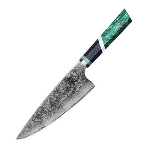 Cuchillo Gyuto de 8 Pulgadas, 67 Capas de Acero Damasco VG10 10Cr15CoMoV con Mango de Resina Compuesta Colorida y Malla de Aluminio - Product Image 1