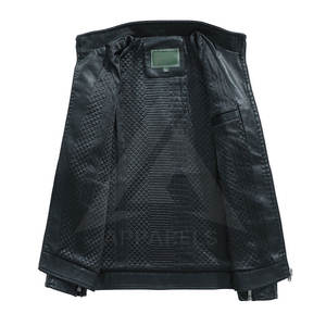 Chaqueta de Cuero Genuino para Hombre con Cuello Alto, Talla Personalizada, Impermeable, de Secado Rápido, para Uso en Exteriores en Invierno, Venta al Por Mayor - Product Image 3