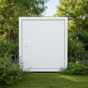Sportello in Lamiera con Serratura a Chiave Quadrata Laccato Bianco 400X400 - Accessori per Porte e Finestre - Product Image 3
