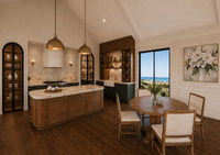 Ensemble d'armoires de cuisine en bois de luxe au design européen en forme d'arche avec quincaillerie en laiton et armoire à vin