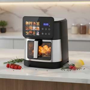 Friteuse à <span class=keywords><strong>air</strong></span> professionnelle <span class=keywords><strong>de</strong></span> grande capacité 9,5 L, écran tactile numérique, double chauffage, sans huile, four intelligent - Product Image 1