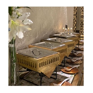Stainless Steel <b>Food</b> <b>Warmer</b> Chafing Dish With Stand And Hanging Lid For Home Hotel Dinnerware Chafing Dish - Product Image 3