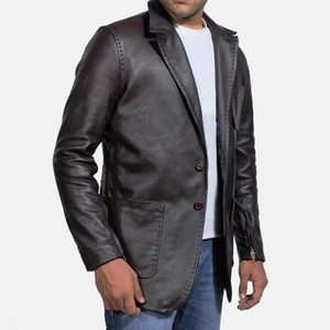 Veste de moto en peau de mouton à prix de gros, manteau long décontracté, personnalisé, nouveau design OEM, fait main, logo frontal, écologique - Product Image 2