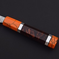 Premium koolstofstalen koksmes, scherp als een scheermes, handgemaakt, professioneel, voor thuisgebruik, ergonomische hars handvat, Damascus stalen lemmet