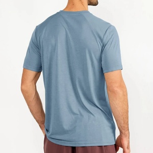 เสื้อยืดกีฬาโอเวอร์ไซส์ผ้าคอตตอน100% สำหรับผู้ชายแบบลำลองกันกลิ่นไม้ไผ่นุ่มกำหนดขนาดเองได้สำหรับกลางแจ้งเสื้อถักแบบแห้งเร็ว - Product Image 4