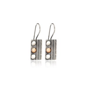 Boucles d'oreilles à crochet vintage de forme rectangulaire, design original, cadeau de mariage en or, bijoux fins faits à la main, vente en gros, argent sterling 925 - Product Image 1