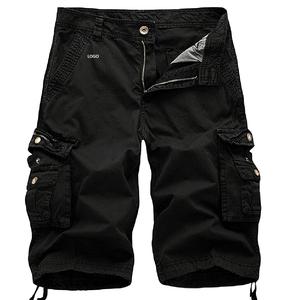 Pantalones cortos informales con cinturón para exteriores, pantalones cortos Cargo de tela de algodón de verano, estampado liso, pantalones cortos de talla grande con diseño personalizado al por mayor - Product Image 3