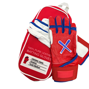 Gants de frappe de baseball aux couleurs du drapeau américain, logo personnalisé, cuir Cabretta 0,9 mm, équipement professionnel de softball, fabricant - Product Image 2