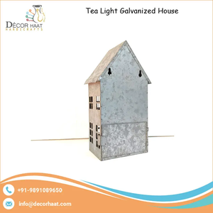 Portavelas con forma de Casa de metal galvanizado de diseño de lujo para decoración del hogar y fiestas de Navidad - Product Image 3
