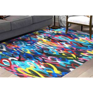 Colorful Hearts Rug, Machine <b>Washable</b> Printed Rug, Modern Multicolor <b>Runner</b> Rug,With Pile Soft Rug - Product Image 2