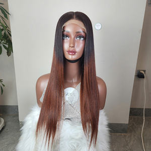 Vente en gros 100% vietnamien Remy cheveux avant de lacet perruque pour os brun droite sans colle Double dessiné longue longueur de haute qualité - Product Image 1