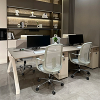 Poste de travail de bureau moderne avec cloison, table modulaire pour 4 personnes, mobilier de bureau commercial