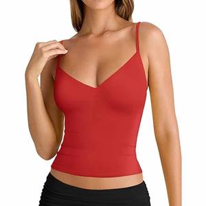 Wholesale Cropped Women's Solid T-shirt Tank <b>Top</b> Seamless Streetwear Stretch Knit Sleeveless Casual Tank made By <b>Dress</b> Sports - Product Image 1