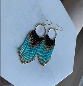 Trendy Fringe Tassel <b>Earrings</b> - Gold - Long - Product Image 1