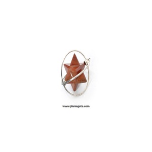 Colgante Estrella Merkaba de Ágata Natural, Hecho a Mano, Calidad Premium, con Mezcla de Gemas, Amuleto Giratorio, Estilo Arte Folclórico, Regalo de Boda - Product Image 3
