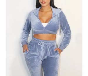 Wholesale High Quality Crop <b>Top</b> Tracksuits Women Customizable Own Logo Design Fitness Style Fitness <b>Winter</b> XS Half Knitted - Product Image 5