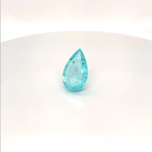 GRS Pierre de tourmaline Paraiba bleu verdâtre naturelle certifiée Pierres précieuses chauffées exclusives à facettes taillées en poire Fabrication de bijoux en vrac - Product Image 2