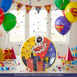Piatti Supereroi Party Love 23cm, Confezione da 8, Articoli per Feste Usa e Getta - Product Image 3
