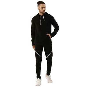 Conjunto de chándal con capucha y pantalón de chándal para hombre de algodón 100% personalizado OEM con bolsillos estilo liso simple para traje de jogging de invierno - Product Image 2
