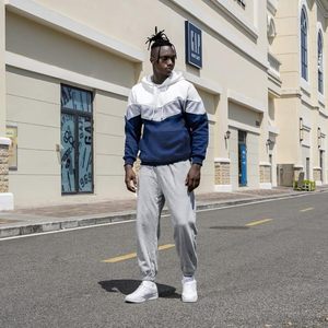 Sudadera con capucha y pantalones de chándal de invierno de secado rápido, teñidos, forrados con forro polar de poliéster/algodón sólido de 280 GSM, para uso diario. - Product Image 3
