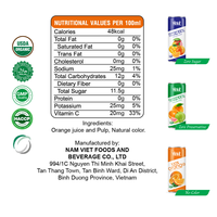 Échantillon gratuit-250ml d'eau de jus de fruits de mangue et d'orange boisson en conserve 100% naturel-marque privée/boisson gazeuse en gros