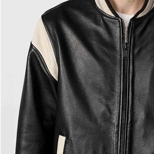 100% vestes universitaires de qualité supérieure pour hommes authentiques col montant avec logo avant toile deux tons prix raisonnable - Product Image 2