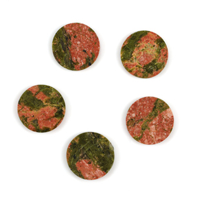 Moneda plana redonda de 12mm de alta calidad del fabricante de confianza Unakite Crystal Natural piedras preciosas sueltas para la fabricación de joyas y curación - Product Image 5