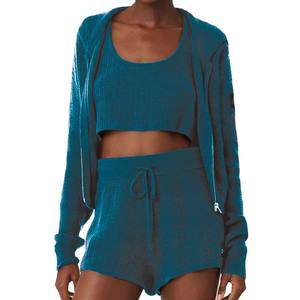 À la mode Femmes Full Zip Up Hoodie Relax Fit Short Style Cropped Jacket Casual Wear - Product Image 3