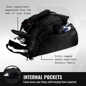Mochila de gimnasio Atlético Duffel con compartimento para zapatos, bolsa de gimnasio de boxeo, bolsa de lona deportiva con correas para los hombros, bolsa de lona de viaje - Product Image 3