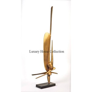 Round Shape Decorative Sculpture Brown Color With Black Color <b>Stand</b> and Base Material Iron Home and Office Decoration Supplies - Product Image 3