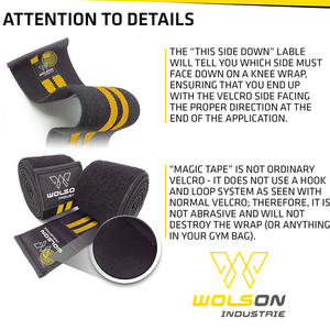 Haute Élastique Personnalisé Long Fitness Genou Wraps Réglable Gym Élasticité Respirant Compression pour L'haltérophilie Pour unisexe. - Product Image 5