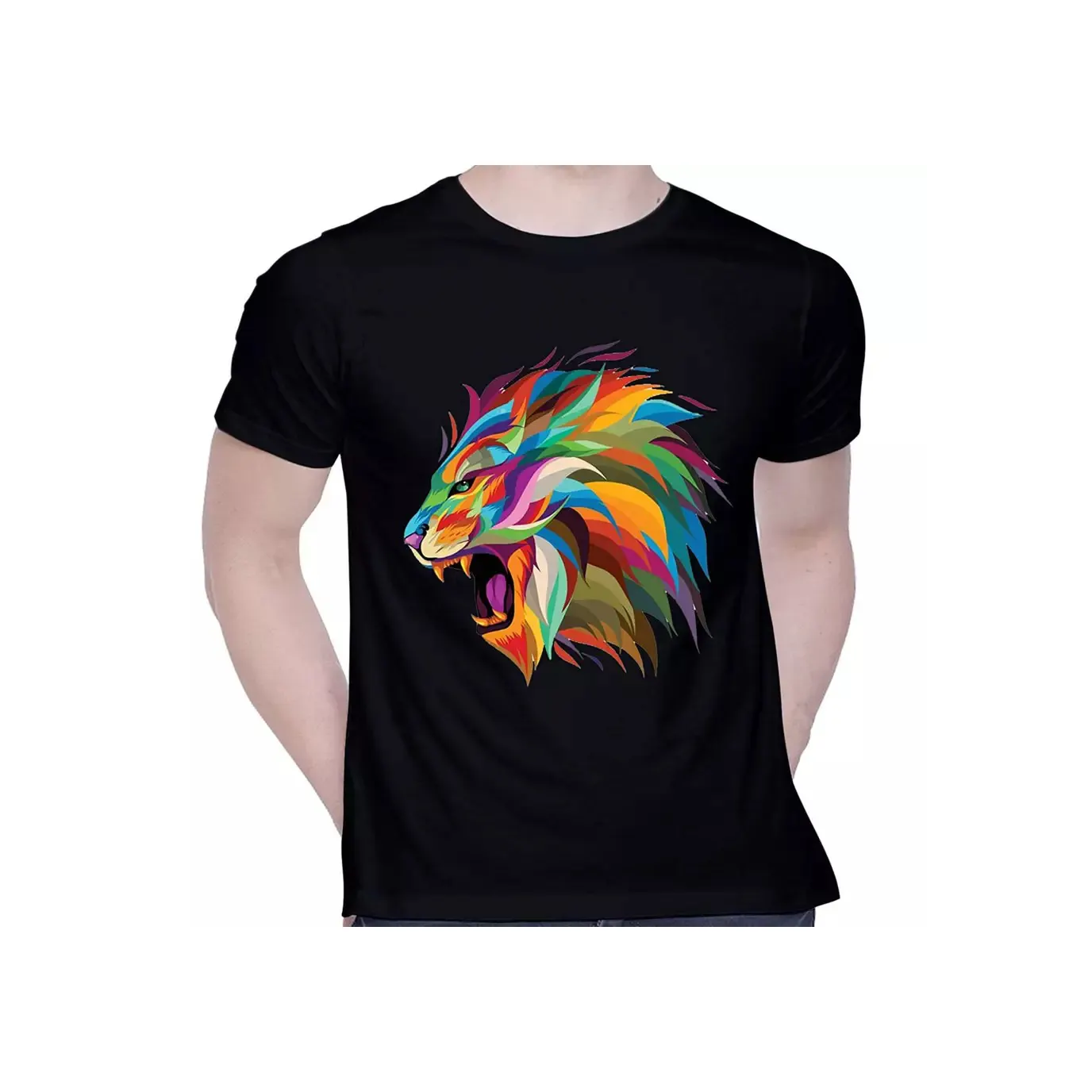 High Quality 100% Cotton Summer T Shirts Animal Printed Sublimation Embroidery Men's T Shirts